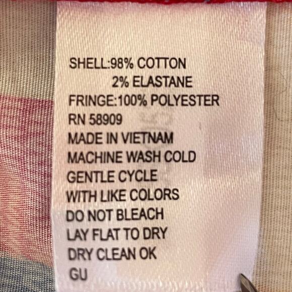 Antonio Melani Bold Multicolor Tiered Maxi Skirt Size 6 Fringed Resort Cruise - Picture 9 of 9